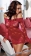 Red Bell Sleeved Chemise With Removable Straps