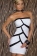 Black And White Splice Strapless Mini Dress