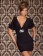 Black Sleeve V-Neck Sexy Dress