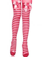 Red White Stripe thigh highs