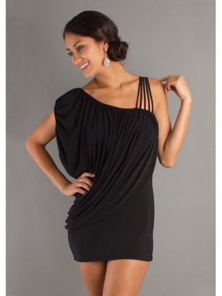 Elegant Black Fold Shaping Clubwear