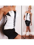 Black-White Wrapped Chest Sexy Clubwear