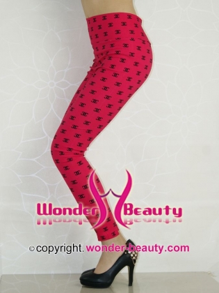 Rose Chanel High Waisted Classic Leggings