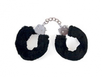 Black Furry Hand Cuffs