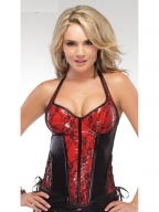 Red Black Smooth Leather Sexy Lingerie