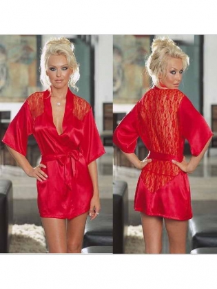 Red Silk Pajamas Bud Silk Tie