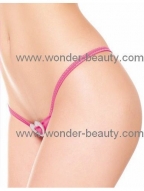 Pink Front Silver Metal Sexy G-string