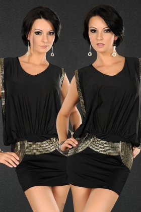 Black Rivet Embellishment Clubwear