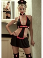 Black Red Sexy Nurse Costume