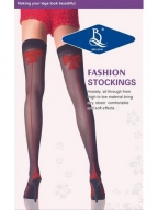 Black Lace Stockings With Red Bowknot