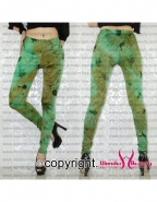 Green Leaves Printing Seamless Leggings