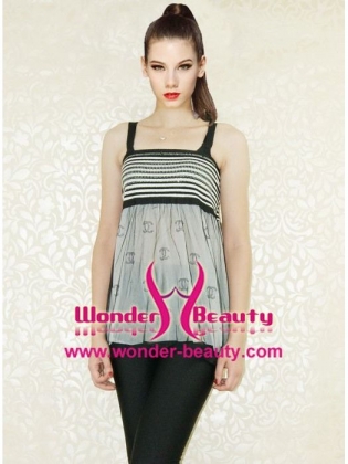 Grey Adjustable Belt Zebra Stripes Sweet top