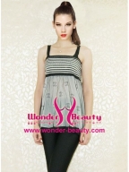 Grey Adjustable Belt Zebra Stripes Sweet top