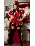 Red Leopard Puff Sleeve Costume