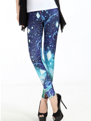 Glaring Snow Blue Galaxy Leggings
