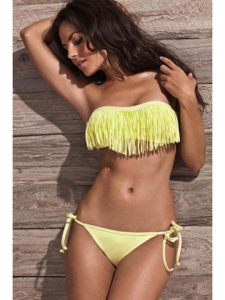 Light Yellow Dolly Tassels Swimwear