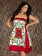 Plus Size Colorful Chain Print Sleeveless Dress Red