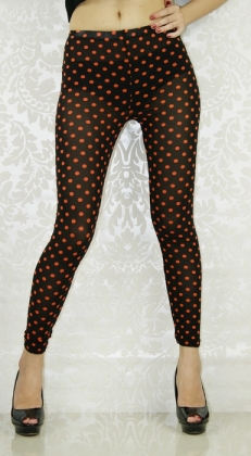 Orange Wave Point Seamless Leggings