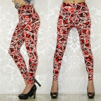 Red Irregular Figure Leggings
