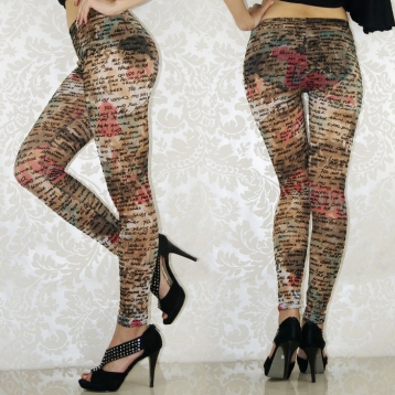 Coffee Alphabet Fashion Slimming Leggings