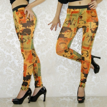 Yellow Shear Paint Fashion Seamless Leggings