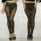 Dark Green Perspective Sexy Leggings