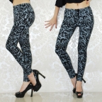 Gray Flowers Printing Seamless Leggings