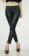 Side Buttons With Chain Leather Leggings