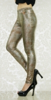 Silver Red Faux Leather Leggings