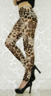 Coffee Leopard Grain Seamless Leggings