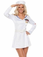 Pure White Long Sleeve Sailor Costume