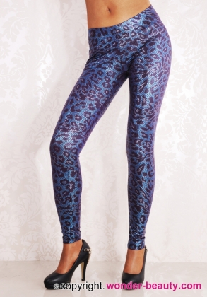 Blue Leopard Leggings