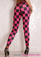 Rose And Black Checks Leggings