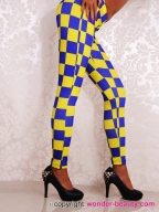 Yellow Blue Gien Check Leggings