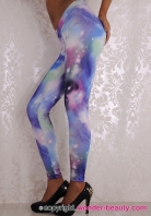 Hot Blue Spiral Galaxy Leggings