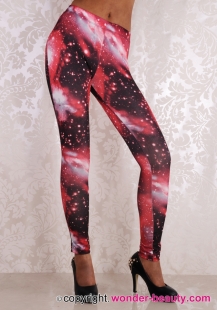 Hot Red Spiral Galaxy Leggings