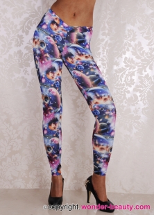 Hot Blue Planet Galaxy Leggings