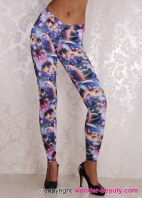 Hot Blue Planet Galaxy Leggings