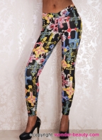 Black Colorful Cross Leggings