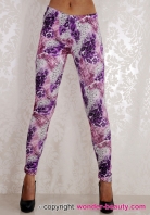 Water-drop Purple Leopard Leggings