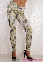 Water-drop Light Green Leopard Leggings