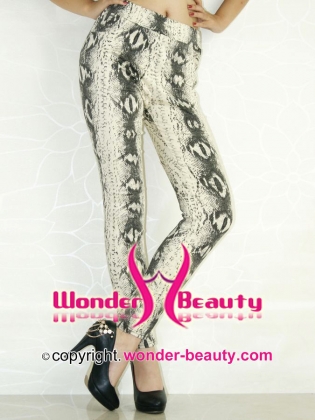 Beige Particular Diamond Print Leggings