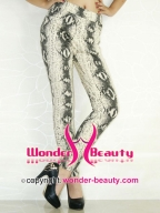 Beige Particular Diamond Print Leggings