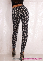 Black Gray Cross Leggings