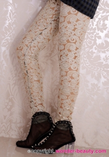 Sheer White Votex Mesh Leggings