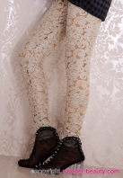 Sheer White Votex Mesh Leggings