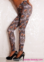 Brown Peacock Feathers Leggings