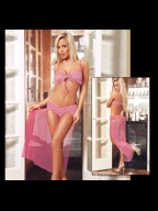 Light Pink Sheer Lace Bra Night Gown