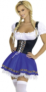 Deluxe Royalblue Sexy Beer Girl Costume