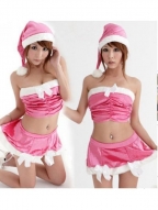 Sexual Pink Ruffle Christmas Costume